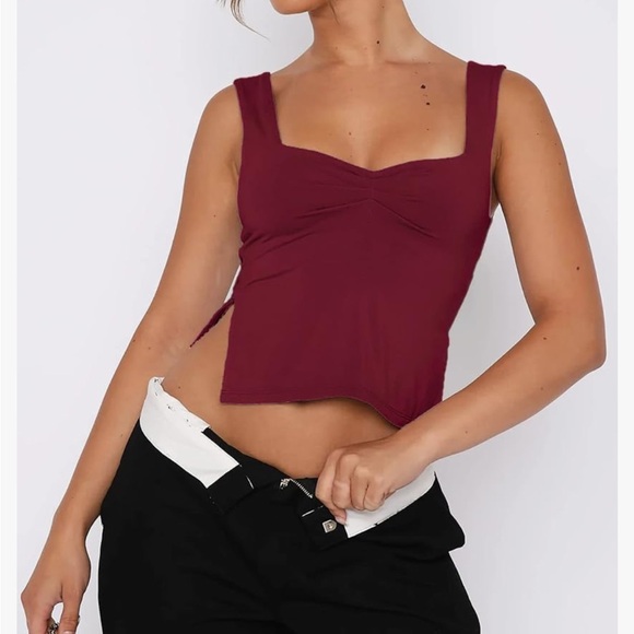 NWT crop top small wine color - Picture 3 of 3